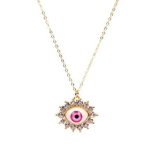 Load image into Gallery viewer, Icy Pink Evil Eye Necklace