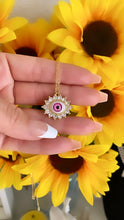 Load image into Gallery viewer, Icy Pink Evil Eye Necklace