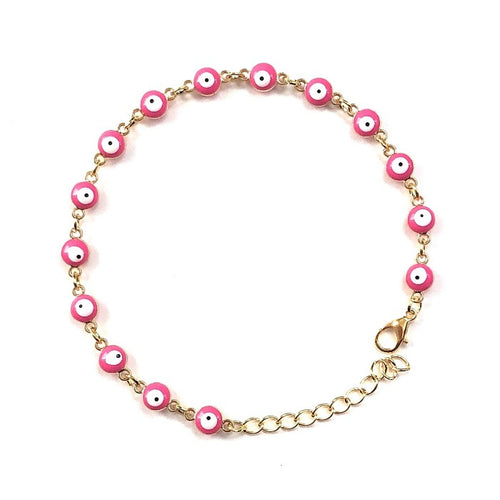 Poppy Pink Evil Eye Bracelet